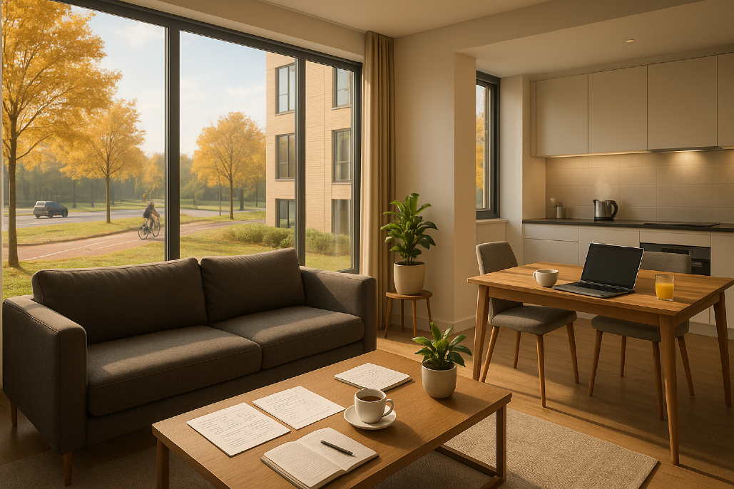 Where do corporate visitors to Milton Keynes stay?